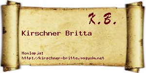 Kirschner Britta névjegykártya